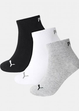 PUMA - PUMA UNISEX QUARTER PLAΙΝ 3PAIR SOCKS ΠΟΛΥΧΡΩΜΟ