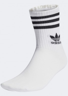 ADIDAS ORIGINAL - ADIDAS ORIGINALS MID-CUT CREW SOCKS 3 PAIRS ΑΣΠΡΟ