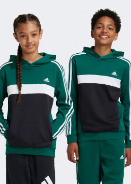 ADIDAS PERFORMANCE - ADIDAS KIDS TIBERIO 3-STRIPES COLORBLOCK FLEECE HOODIE ΠΡΑΣΙΝΟ