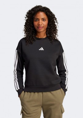 ADIDAS PERFORMANCE - ADIDAS ESSENTIALS 3-STRIPES FLEECE SWEATSHIRT ΜΑΥΡΟ