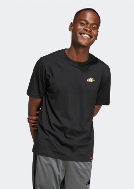 ADIDAS PERFORMANCE - ADIDAS LOUNGE MINI EMBROIDERY GRAPHIC T-SHIRT ΜΑΥΡΟ