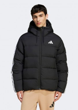 ADIDAS PERFORMANCE - ADIDAS ESSENTIALS CLIMAWARM 3-STRIPES PUFFER DOWN HOODED JACKET ΜΑΥΡΟ