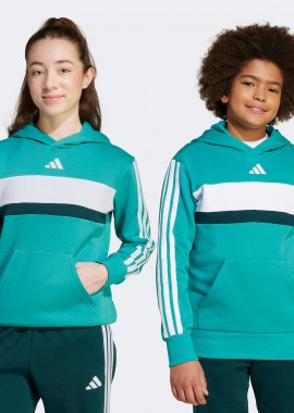 ADIDAS PERFORMANCE - ADIDAS KIDS TIBERIO 3-STRIPES COLORBLOCK FLEECE HOODIE ΠΡΑΣΙΝΟ
