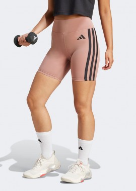 ADIDAS PERFORMANCE - ADIDAS OPTIME ESSENTIALS 3-STRIPES SHORT LEGGINGS ΚΑΦΕ