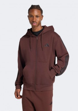 ADIDAS PERFORMANCE - ADIDAS ESSENTIALS 3-STRIPES FLEECE FULL-ZIP HOODIE ΚΟΚΚΙΝΟ
