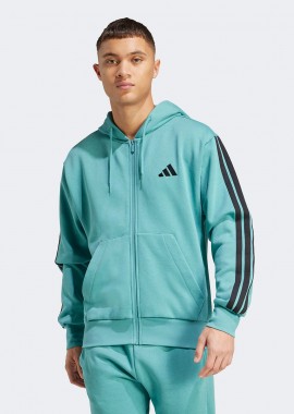 ADIDAS PERFORMANCE - ADIDAS ESSENTIALS 3-STRIPES FLEECE FULL-ZIP HOODIE ΜΠΛΕ