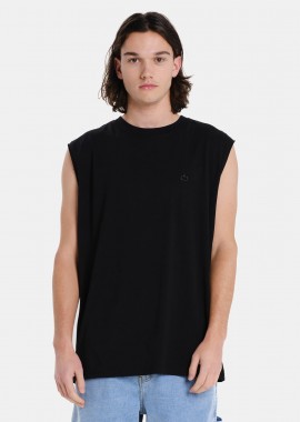 EMERSON - EMERSON LOGO EMBROIDERY MEN’S SLEEVELESS T-SHIRT ΜΑΥΡΟ