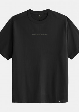 REBASE - REBASE THIN HIGH DENSITY PRINT HEAVY JERSEY T-SHIRT ΜΑΥΡΟ