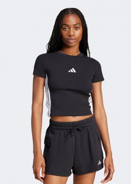 ADIDAS PERFORMANCE - ADIDAS ESSENTIALS 3-STRIPES SLIM BABY T-SHIRT ΜΑΥΡΟ