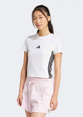 ADIDAS PERFORMANCE - ADIDAS ESSENTIALS 3-STRIPES SLIM BABY T-SHIRT ΑΣΠΡΟ