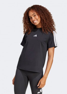 ADIDAS PERFORMANCE - ADIDAS ESSENTIALS 3-STRIPES COTTON T-SHIRT ΜΑΥΡΟ