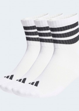 ADIDAS PERFORMANCE - ADIDAS 3-STRIPES CUSHIONED MID CUT SOCKS 3 PAIR PACK ΑΣΠΡΟ