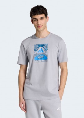ADIDAS PERFORMANCE - ADIDAS SUMMER SLIDES RELAX GRAPHIC T-SHIRT ΓΚΡΙ