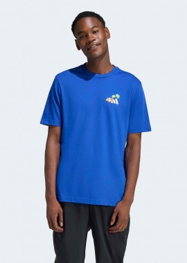 ADIDAS PERFORMANCE - ADIDAS MINI EMBROIDERY SURFING GRAPHIC T-SHIRT ΜΠΛΕ