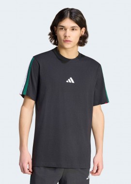 ADIDAS PERFORMANCE - ADIDAS ESSENTIALS 3-STRIPES SINGLE JERSEY T-SHIRT ΜΑΥΡΟ