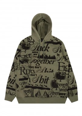 THE HUNDREDS - THE HUNDREDS Φούτερ με Κουκούλα Fight Back Pullover - Χακί-T24F102006-KHAKI