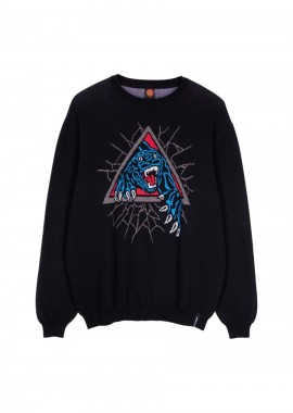 SANTA CRUZ - Santa Cruz Ανδρικό Πουλόβερ Natas Panther Knit Crew - Μαύρο-SCA-CRW-9728-BLACK