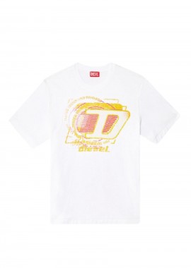 DIESEL - DIESEL Ανδρικό T-Shirt T-ADJUST-R11 - ΛΕΥΚΟ-S25A164300QKAP-WHITE
