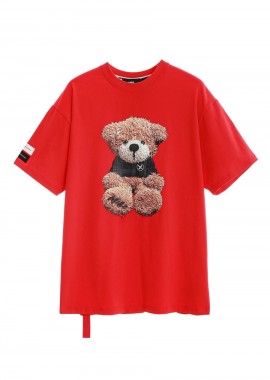 Mod Wave Movement - MOD WAVE MOVEMENT Unisex Oversized T-Shirt - Κόκκινο -MW092020447-RED