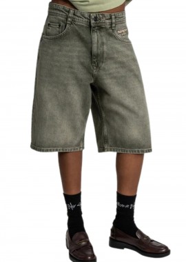 HOMEBOY - HOMEBOY Unisex Denim Βερμούδα Baggy - Λαδί-01SH0385-GREEN