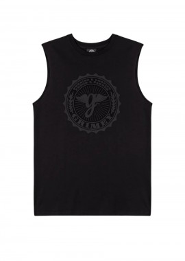 GRIMEY - GRIMEY Ανδρική Αμάνικη Μπλούζα Chief Watcher Sleeveless Tee - Μαύρη-GASLT781-BLACK