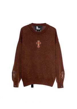 Mod Wave Movement - MOD WAVE MOVEMENT Πουλόβερ NESTCRACK&CROSSES CAPSULE JERSEY 002 - BROWN-MW063542441-BROWN