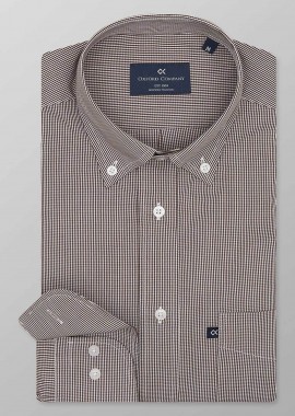 OXFORD COMPANY - Oxford Company ανδρικό πουκάμισο button down με ψιλό καρό σχέδιο Regular Fit