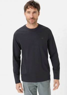 CAMEL ACTIVE - Camel Active ανδρική μακρυμάνικη μπλούζα με κεντημένο monogram Regular Fit - C261-409600-7T06 Μπλε Σκούρο
