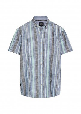 CAMEL ACTIVE - Camel Active ανδρικό κοντομάνικο πουκάμισο button down με τσέπη και κεντημένο monogram Regular Fit - C261-409261-7S61 Μπλε