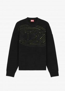 DIESEL - Diesel ανδρικό πουλόβερ με σχέδιο με μονόγραμμα Regular Fit - W24A149210PHAW Μαύρο