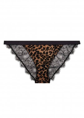 LOVE STORIES - Love Stories γυναικείο σλιπ brief με leopard print και floral δαντέλα
