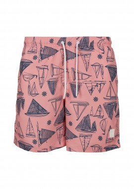 URBAN CLASSICS - Urban Classics ανδρικό μαγιό με all-over print - TB2679 Ροζ