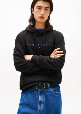 TOMMY JEANS - Tommy Jeans ανδρική μπλούζα φούτερ με logo print Regular Fit - DM0DM20746 Μαύρο