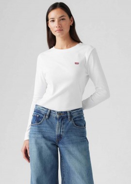 LEVI'S - Levi's® γυναικεία μπλούζα μονόχρωμη με λογότυπο Regular Fit - 000KL0000 Λευκό