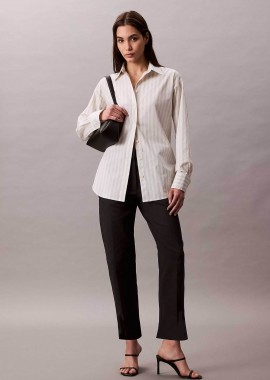 CALVIN KLEIN - Calvin Klein γυναικείο παντελόνι chino Straight Fit - LV044B916G Μαύρο