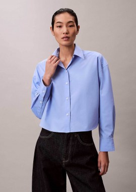 CALVIN KLEIN - Calvin Klein γυναικείο πουκάμισο Relaxed Cropped - LV044E170G Γαλάζιο