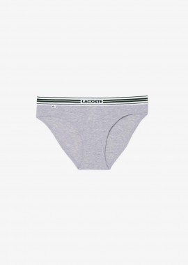 LACOSTE - Lacoste γυναικείο εσώρουχο brief με contrast μέση και λογότυπο - 8F1333-00 Γκρι