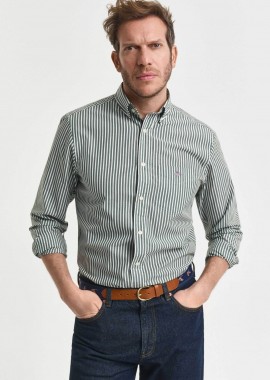 GANT - Gant ανδρικό πουκάμισο button down με ριγέ σχέδιο και τσέπη με κεντημένο λογότυπο Regular Fit - 3000130 Κυπαρισσί