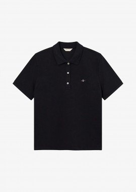 GANT - Gant γυναικεία μπλούζα πόλο πικέ με λογότυπο Regular Fit - 4201489 Μαύρο