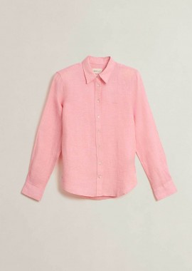 GANT - Gant γυναικείο λινό πουκάμισο με λογότυπο Regular Fit - 4300620 Ροζ