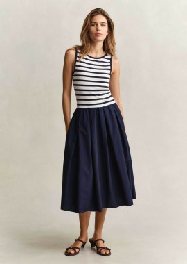 GANT - Gant γυναικείο midi φόρεμα αμάνικο Slim Fit - 4503509 Μπλε Σκούρο
