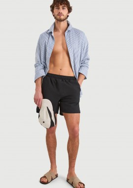 NAUTICA - Nautica ανδρικό μαγιό σορτς textured με κεντημένο λογότυπο