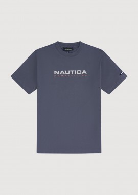 NAUTICA - Nautica ανδρικό T-shirt με λογότυπο και graphic print στο πίσω μέρος