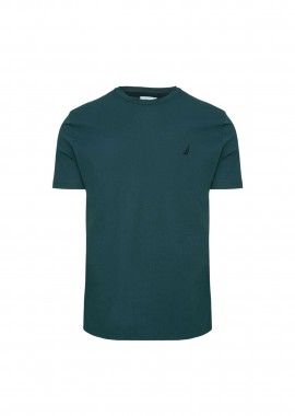 NAUTICA - Nautica ανδρικό T-shirt με κεντημένο λογότυπο Classic Fit - VR8100 Πετρόλ