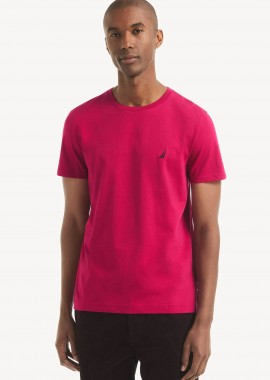 NAUTICA - Nautica ανδρικό T-shirt με κεντημένο λογότυπο Classic Fit - VR8100 Φούξια