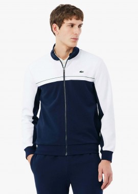 LACOSTE - Lacoste ανδρική ζακέτα φούτερ colour-blocked με λογότυπο Regular Fit - SH0131 Μπλε Σκούρο