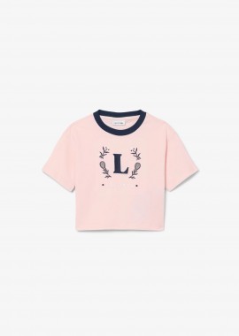 LACOSTE - Lacoste παιδικό T-shirt με graphic logo Oversized Fit - TJ6645 Ροζ Ανοιχτό