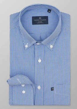 OXFORD COMPANY - Oxford Company ανδρικό sport πουκάμισο button down καρό Regular Fit - M133-BZ10.01 Μπλε