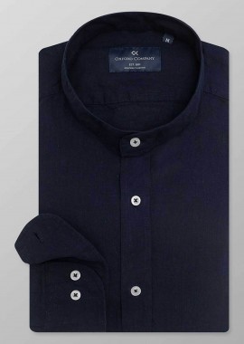 OXFORD COMPANY - Oxford Company ανδρικό sport πουκάμισο button down μονόχρωμο Regular Fit - L210-MZ20.08 Μπλε Σκούρο