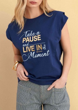 ATTRATTIVO - Attrativo γυναικείο T-shirt με print - 9923146 Μπλε Σκούρο